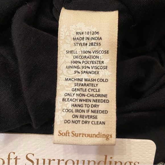 SOFT SURROUNDINGS Heavenly Soft Modern Romance Boho Maxi Skirt Black Medium - Picture 2 of 5